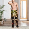 thumbnail image 5 of Vsdgher Butterfly Flower Plant Skull Print Mens Pajama Pants Sleep & Lounge Pants, PJ Bottoms With elastic waistb and Pockets, 5 of 5