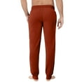 thumbnail image 4 of WTOBBY Men's Drawstring Cuffed Casual Pants with Pockets, Soft Home Sleep Pajama Bottoms for Lounging and Relaxation, Comfortable Fit,Vermilion XL, 4 of 8