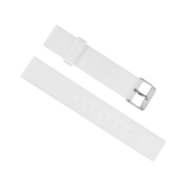 Suave Goma Reloj Correa 18mm Ancho, Rápida Liberación Reemplazo Silicona Reloj Correa, Blanco