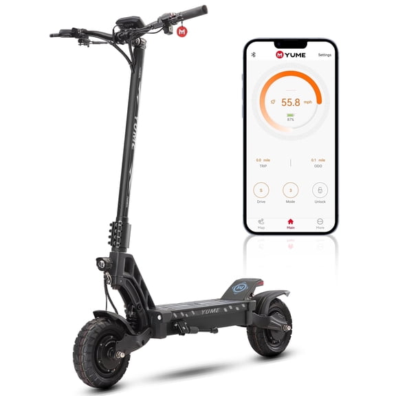 M YUME SCOOTER Hawk 2400W Electric Scooter,43MPH,43Miles Long Rang Electric Scooter for Adults E-Scooter,10" All-terrain E-scooter with 60V 22.5Ah Battery