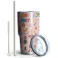 thumbnail image 2 of 30oz Pink Christmas Nutcracker Pattern Tumblers Stainless Steel Tumbler with Lid and Straw,Vacuum Insulated Double Wall Travel Tumbler Cups Mug with Cleaning Brush for Coffee,Tea, 2 of 7