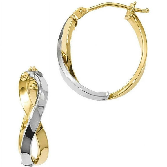 Primal Gold 10 Karat Two-tone Twisted Hoop Earrings