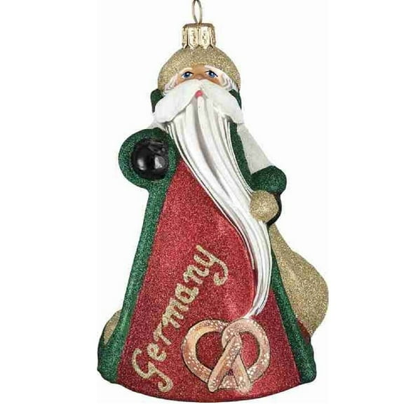 Germany German Santa with Castle Polish Glass Glitterazzi Christmas Ornament