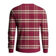 thumbnail image 5 of CharmCyan Men's Round Neck Long Sleeve Ribbed Knit Pullover Red XL, 5 of 6