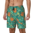 thumbnail image 2 of Haiem Fall Forest Squirrel Mens Swim Trunks with Compression Liner 2 in 1 Swimming Shorts Stretch Swimwear Quick Dry,Board Shorts-Medium, 2 of 9