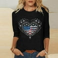 thumbnail image 2 of 3/4 Sleeve American Flag Tops for Women Plus Size Independence Day Patriotic Tunic Shirts Round Neck Casual 4th of July T-Shirts Memorial Day Outfits Lightweight Loose Fit Cute T Shirts Blouse, 2 of 5