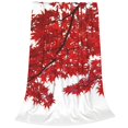 thumbnail image 2 of Honeii Red Maple Leaf Print Fleece Blanket - Throw Blanket for Bed, Sofa, Couch, Camping, and Travel , Microplush Ultra Soft Warm Blanket-80"x60", 2 of 7