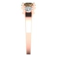 thumbnail image 3 of Clara Pucci 14K Rose Gold 1.5ct Champagne Three-Stone Ring for Women, 3 of 8