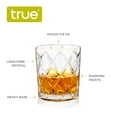 thumbnail image 3 of True Diamond Crystal Whiskey Tumblers Set of 2, Lead-Free Premium Crystal Clear Glass, Striking Lowball Cocktail Glasses, Scotch Glass Gift Set, 11 oz, 3 of 10