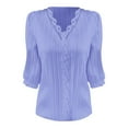 thumbnail image 2 of Neewe Womens Button Down Shirts 3/4 Sleeve Dress Blouses Business Casual Collared Tops, 2 of 4