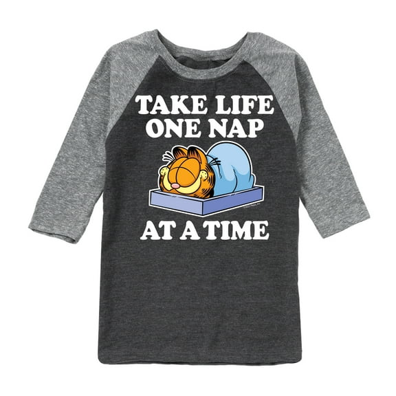 Garfield - Take Life One Nap - Toddler And Youth Raglan Graphic T-Shirt