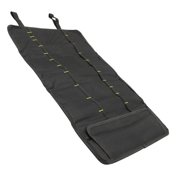 PTOOTP Black Oxford Cloth Roll Bag, Portable Chef Cutlery Organizer, Rectangular Storage Case for Home and Kitchen Use