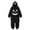 Black, variant on HNMKIU Pumpkin Hooded Onesie Pajamas, Loose Fit Halloween Homewear Soft Plush Unisex Cosplay For Night Party Red,XL