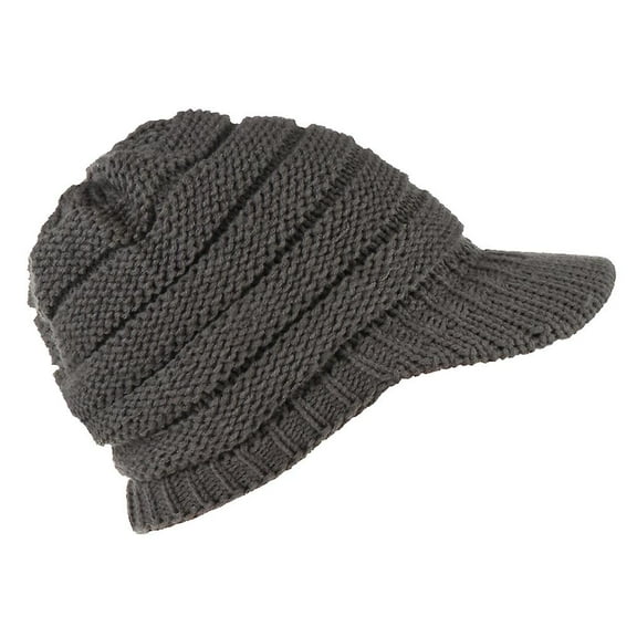 Winter hat for women, knitted hat with wide brim, warm hat with visor