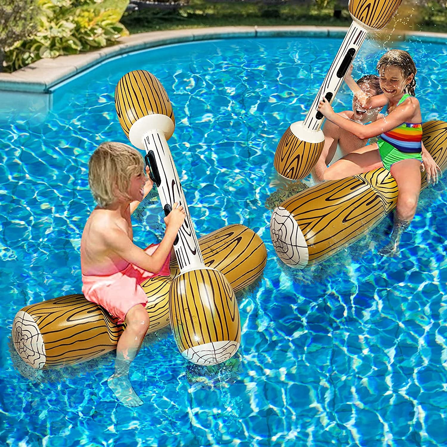 Pcs Inflatable Pool Fighting Float Row Toys Battle Log Rafts for