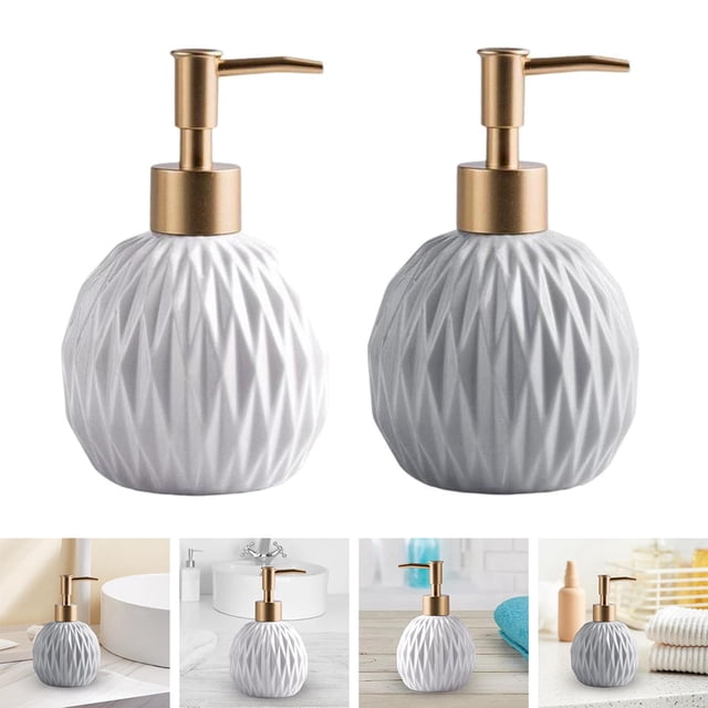Dispensador de Jabón de Cerámica, Bomba Reutilizable, Botella de Mano Portátil para Decoración de Baño en El Hogar, Suministro de Hotel Blanco Gris Azul Macarena botella dispensadora de jabón