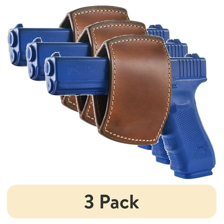 (3 pack) Saddle Mate Leather Universal Gun Holster Brown for Large Frame Pistols Ambidextrous