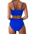 thumbnail image 4 of Wancir Womens Strappy High Waisted Bikini Sets Two Piece Spaghetti Straps Swimsuits Color Block Full Coverage Bathing Suits, 4 of 4