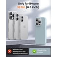 thumbnail image 4 of KOMI Designed for iPhone 16 Pro Case,Shockproof Liquid Silicone Protective Phone Case with Soft Anti-Scratch Microfiber Lining Ultra Slim Drop Protection Phone Cover 6.3 inch Light Blue, 4 of 5