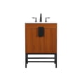 thumbnail image 3 of Elegant Decor Eugene 24" Aluminum MDF Single Bathroom Vanity in Teak, 3 of 8