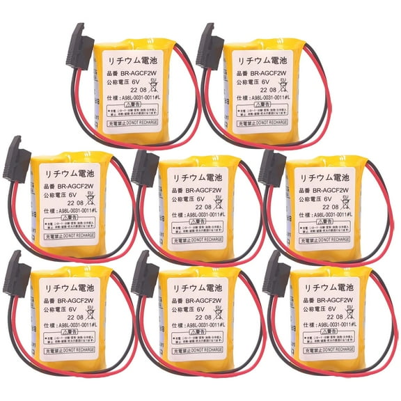 8 Pcs Replacement Battery for GE BR-AGCF2W A06B-6093-K001 A98L-0031-0011 L Fanuc A98L-0031-0011 L