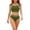 Army Green, variant on Double Support Womens Bikini Btahing Suits High Waisted Swimwear Green Solid Vacation Womens Bathing Suits L