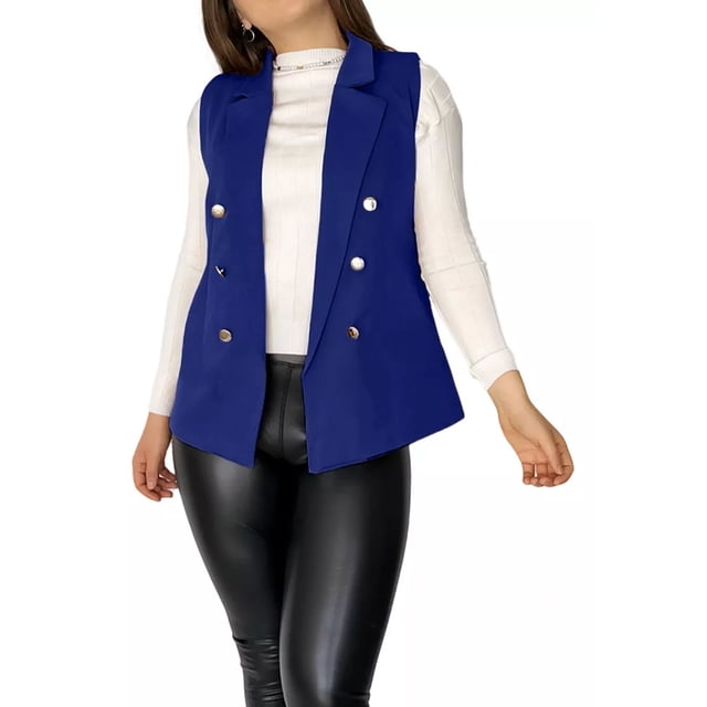 Chaleco Blazer Dama Casual Elegante Con Forro Suave