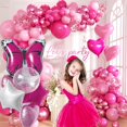 thumbnail image 3 of Set de Globos de Papel Metalizado D Dywarm 6 piezas Mariposa Rosa Blanco, 3 of 8
