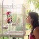 thumbnail image 4 of Juguete para masticar pájaros - Jaula para loros, juguetes para morder, bloques de madera, juguetes para loros pequeños y medianos. $ Juguete para loros, colorido puente arcoíris, juguete, 4 of 5