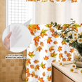 thumbnail image 2 of No Hook Shower Curtain with Built-in Rings - Fall Thanksgiving Washable Waterproof Fabric Bathroom Curtains for Hotel,Rentals, 72 X 78 Inch Long , Orange Leaf Pattern Floral Autumn White, 2 of 9