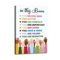 thumbnail image 2 of Inspirational Diversity Wall Art in This Room Watercolor Canvas Painting Prints for Classroom Office Wall Decor-1 Poster Wrapped Wooden Frame Wall Decor,Canvas Wall Art for Living Room,Bedroom,Office, 2 of 6
