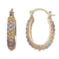 thumbnail image 2 of Arracada Perforada Oval 3 Colores Chapa de Oro 18K Horoz WH792, 2 of 4