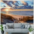thumbnail image 4 of PRATYUS  Ocean Beach Tapestry Seaside Wall Decor  Sunset Costal Scenery Landscape Wall Hanging Nautical Sea Scenic Sand Blue Sky Summer Relax Bedroom Living Room Dorm Painting, 4 of 6