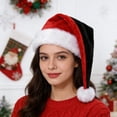 thumbnail image 6 of LNZGNM Christmas Unisex Plush Santa Hat, Festive Holiday Hat for Christmas Parties, Go-to Staple, Simple Style Hat,Red(One Size), 6 of 6