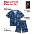 thumbnail image 2 of Quad Seven Boys Pajama Set Breathable Button Down Sleep Shirt and Pajama Shorts Sleepwear Set 2 Piece, 2 of 7