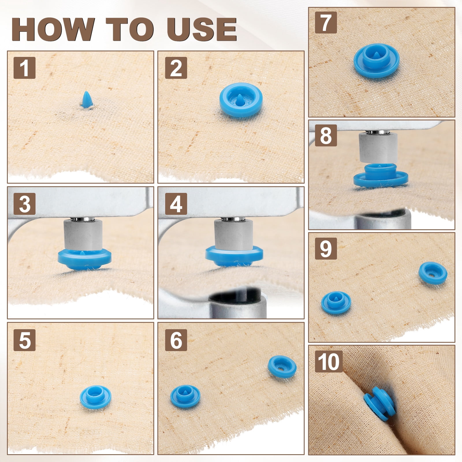 Uxcell Plastic Snaps Fasteners with Snap Pliers, 100 Set T8 Round Resin No-Sew Button Snap Fasteners Kit Green