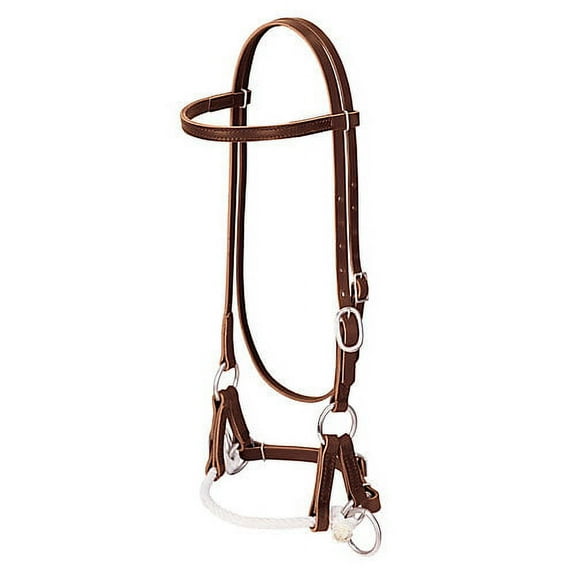Weaver Leather Deluxe Latigo Side Pull Single Rope Horse Headstall