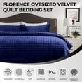 thumbnail image 3 of Juego de edredón Tribeca Living Luxury Velvet King Size, azul marino, 3 of 6