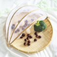 thumbnail image 2 of 1pc Hand-Woven Food Serving Tent Basket Fruit Vegetable Bread Cover Storage Container Dust-Proof Picnic Mesh Net Cover 35*18cm, 2 of 9