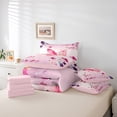 thumbnail image 6 of Homewish Pink Butterfly 7-Piece Bedding Comforter Set,Rustic Flower Floral King Bedding Sets,Ink Paingting Aesthetic Bed Sheets For Girls,Ultra Soft Home Decor Reversible, 6 of 8