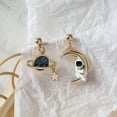 thumbnail image 7 of Yesbay Creative Asymmetrical Astronaut Planet Moon Pendant Women Stud Earrings Jewelry-1#, 7 of 7