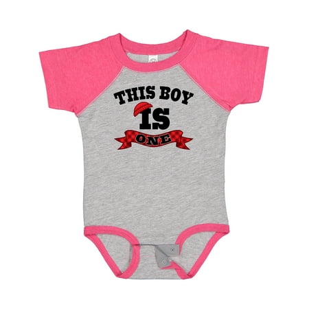

Inktastic 1st Birthday Buffalo Plaid Lumberjack Gift Baby Boy Bodysuit