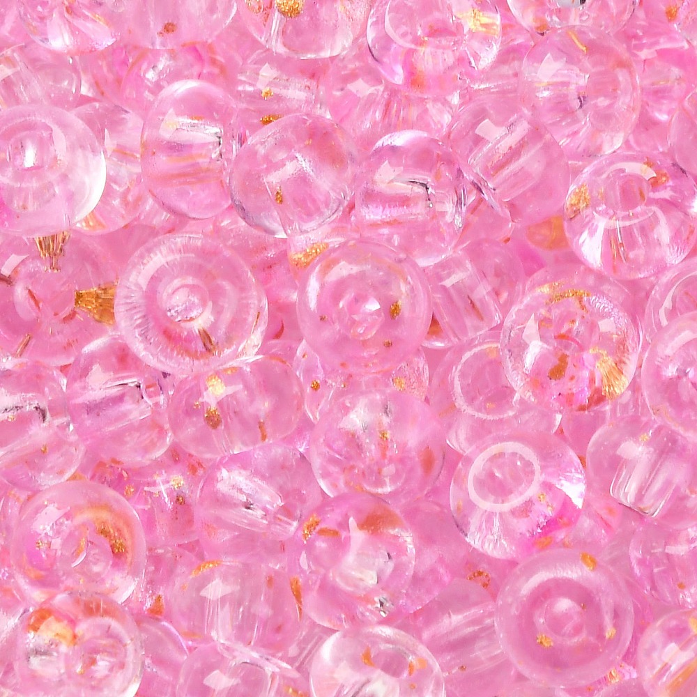 Baking Paint Transparent Colours Glass Round Beads Round Hole Pearl Pink 5.5x3mm Hole: 1.8mm about 2500pcs/pound