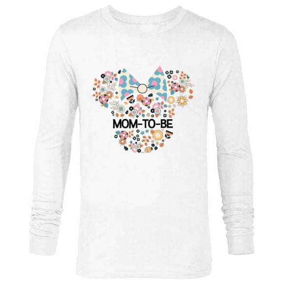Disney Minnie Mouse Mom-to-Be Icon Flowers Mother’s Day - Long Sleeve T-Shirt for Men - Customized-White
