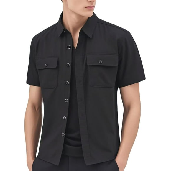 Man Dress Shirt Button Up Shirt for Men Men Short Sleeve Button Down Shirts Stretch Shirts for Men Nice Mens Shirts
