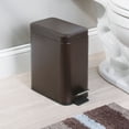 thumbnail image 3 of mDesign Metal Toilet Bowl Brush and Holder + Wastebasket - Set of 2, Bronze, 3 of 9