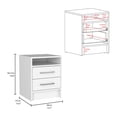 thumbnail image 7 of Canddidliike Nightstand with 2 Drawers, Open Wood Shelf Side Table for Bedroom/Living, White, 7 of 7