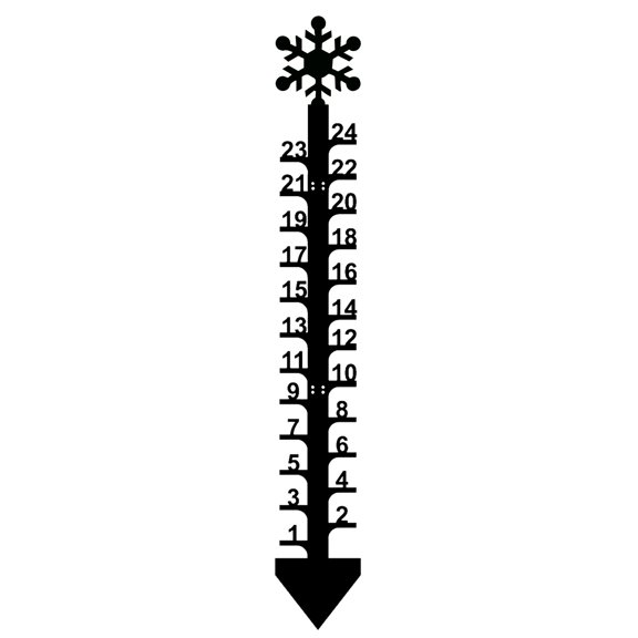 MTBLYS Medidor de nieve | Estaca metálica de 60 cm con patas autonivelantes | Diseño de copo de nieve y calibración precisa | Decoración invernal para exteriores, ideal para fiestas y jardines