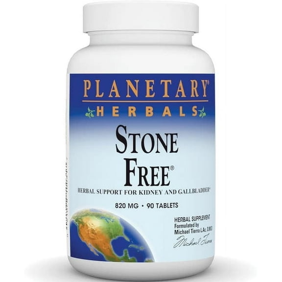 Planetary Herbals Stone Free, Herbal Support for Kidney and Gallbladder*, 820 mg - 90 Tablets