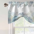 thumbnail image 5 of Summer Marine Life Tie Up Valances Curtain, Adjustable Kitchen Ocean Corals Coastal Starfish Teal Sand Dollar Valances for Windows Decor, Rod Pocket Short Curtains Set for Bedroom/Bathroom, 42"x12", 5 of 9